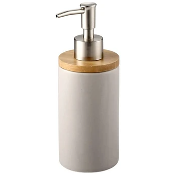 400Ml Seramik Sabunluk İskandinav Tarzı losyon Dispenseri Sabunluk Mutfak ve Banyo için-Gri