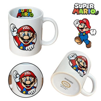 400ML Süper Mario Bros Karikatür Seramik Kupa Anime Baskılı Kahvaltı Su Bardağı Çocuk Suyu Kahve çay bardağı Ev Ofis Drinkware