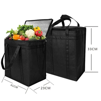 41 * 23 * 33cm Büyük Yalıtımlı Termal Serin Öğle Yemeği Çantaları Katlanabilir Taşınabilir sıvı gıda Taşıyıcı Buz Torbası Açık Seyahat Piknik Sofra
