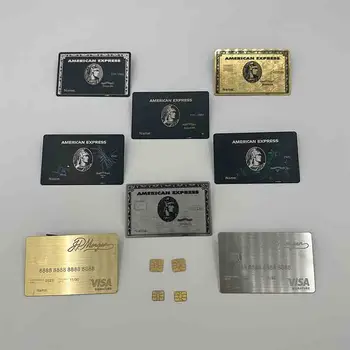4428 Özel lazer kesim gelişmiş özel manyetik şerit Üye banka siyah metal kredi kartı