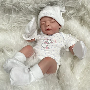 45 CM Bitmiş Yeniden Doğmuş Bebek Bebek Sam Zaten Boyalı Yumuşak Dokunmatik 3D Cilt Görünür Damarlar Koleksiyon Sanat Bebek 19 inç