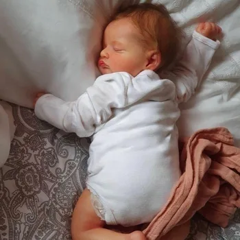 45CM Reborn Rosalie Yenidoğan Uyku Bebek Bebek 3D Boyalı Cilt Tonu Görünür Damarlar ile El Yapımı Gerçekçi Кукла Реборн Kız Bebekler