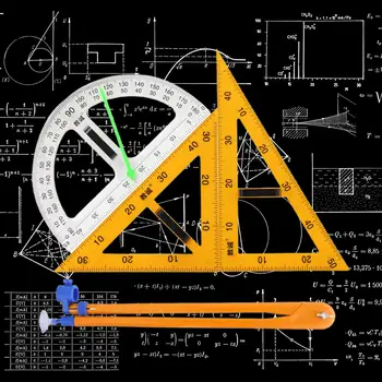4x Matematik Geometri Cetveller Büyük Boy Öğretim Malzemeleri Öğretmenler için Kara Tahta Mühendisliği