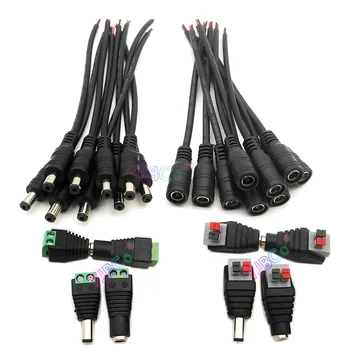 5 adet DC Erkek dişi konnektör Ücretsiz Kaynak / DC Kablo Konnektörleri Fiş Tel için LED Güç Adaptörü güvenlik kamerası LED Şerit Bağlantısı