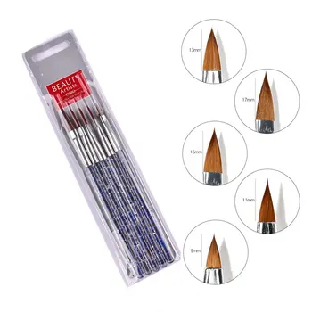 5 Adet / takım Akrilik Fırça UV Jel Oyma Boyama Araçları Kristal Glitter Kolu Kalemler Çizim DIY Tırnak Sanat Tasarım Malzemeleri