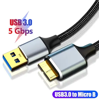 5 Gbps USB 3.0 Tip-A Mikro B Kablosu Dizüstü Bilgisayar Yüksek Hızlı Veri Kablosu Dayanıklı 1 m / 2 m Samsung S5 / Not 3
