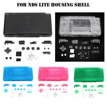 5 Renk Tam Kabuk Konut NDSL için Kılıf Kapak Değiştirme Nintendo DS Lite Oyun Konsolu için Şeffaf Şeffaf Kabuk