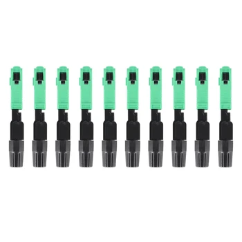 50 Adet Sc/Apc Fiber Optik Konnektör Gömülü Tek Modlu Bileşen Fiber Optik Hızlı Bağlantı-Siyah + Yeşil