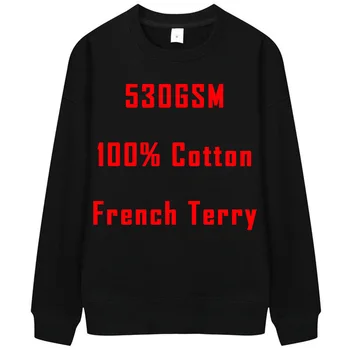530GSM %100 % Pamuk Fransız Havlu High-end Ağır Kış Kazaklar Casual Kalın Damla Omuz Kazak Hoodies Streetwear