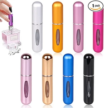 5ml Taşınabilir Mini Parfüm Cam Şişe Seyahat Alüminyum Sprey Kozmetik Sıvı Konteyner Doldurulabilir Şişe Aracı