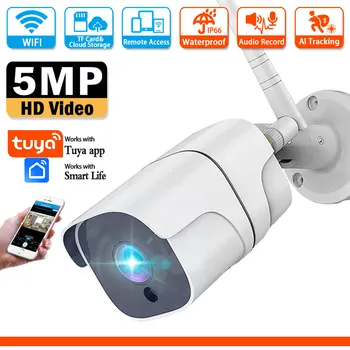 5MP Bullet WİFİ Gözetim IP Kamera Ses Kayıt Otomatik İzleme Uzaktan Erişim Akıllı Ev CCTV HD video monitörü Güvenlik Kamera