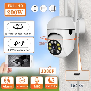 5MP Mini Kamera CCTV Açık Güvenlik Koruma PTZ Gözetim 4K Kamera ıptv Akıllı Ev WiFi Kameralar AI Algılama Renkli Gece