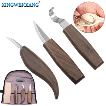6 Adet Ahşap Oyma Keski Seti Kaşık Oyma Bıçağı Gravür Kesici Ahşap Kazıma Bıçakları DIY Zanaat Ağaç İşleme El Aletleri