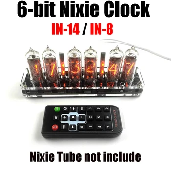 6-bit Nixie Saat IN8 IN14 Tüp Saat Tabanı TİP-C USB GÜÇ IN-14 IN-8 Kızdırma Tüpü dijital ekran Saat Uzaktan Kumanda
