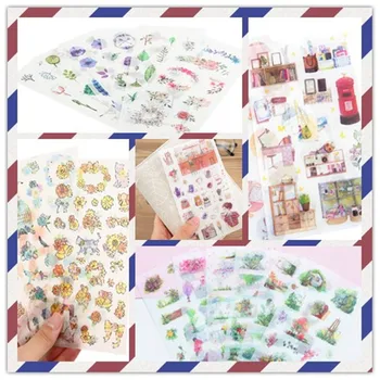 6 yaprak / paket Edebi Ve Rahat El Kitabı Günlüğü Albümü Beş Seçimleri Kawaii Kore Kırtasiye Sticker Gevreği