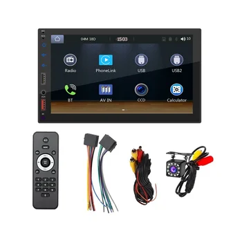 7 İnç Çift Din Araba Stereo CarPlay Android Otomatik Ayna Bağlantı, Multimedya Dokunmatik Ekran Oynatıcı Bluetooth Radyo Kamera USB