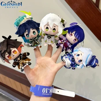 7cm Genshin Darbe Anime Oyunu 2023 Karnaval Tema Parmak Bebek Peluş Karikatür Kolye Zhongli Furina Nahida Oyuncak Cadılar Bayramı Hediye