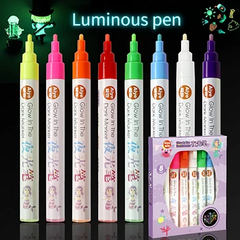 8 Renk işaretleyici kalem için Aydınlık kalem Kaya Boyama Taş Seramik Cam Ahşap Tuval DIY Sanat Boyama Grafiti İşaretleyiciler