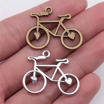 80 adet 31x23mm Antik Altın Renk Antik Gümüş Renk Antik Bronz Bisiklet Charm Bisiklet Kolye Bisiklet Charm