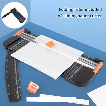 A4 Taşınabilir kağıt kesme makinesi Kağıt Kesici Kesme Makinesi 12.2 İnç Kesme Uzunluğu kraft el işi kağıdı Kart Fotoğraf Lamine Kağıt