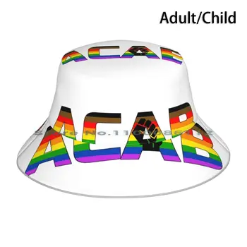 Acab-Poc Eşcinsel Gurur Kova Şapka güneşlikli kep Acab Tüm Polisler Kötü Siyah Lives Matter Eşcinsel Gurur Lgbt Katlanabilir Açık Balıkçı Şapka
