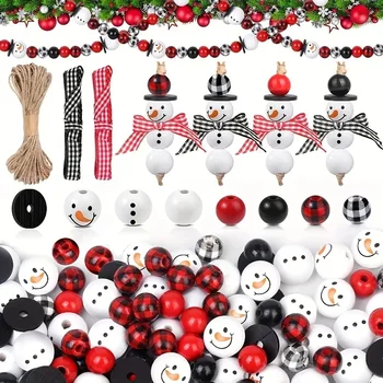 Ahşap boncuklar ahşap El Sanatları Boncuk Yuvarlak Yılbaşı Topu Boncuk Ev Dekorasyon Noel DIY Takı Craft Yapımı Makrome Yapımı