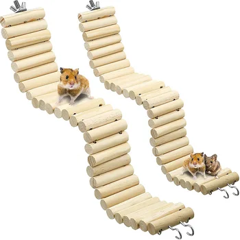 Ahşap Papağan Kuş Merdiveni Tırmanma Teleferik Hamster Oyuncak Pet Eğitim Yuvarlak Tahta Papağan Tahta Papağan Oyuncak Kuş Oyuncak Hediye