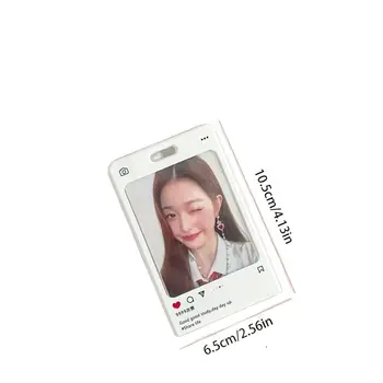 Akrilik Kpop Fotocard Tutucu Yaratıcı Kalp Şeffaf Idol Fotoğraf Kartı Kapağı kart tutucu KİMLİK Kartı Kapağı Kadın