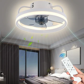 Akıllı tavan vantilatörü fanlar ışık yatak odası dekoru vantilatör lambası 33cm oturma yemek odası için Fan ışıkları fikstür ev dekorasyon