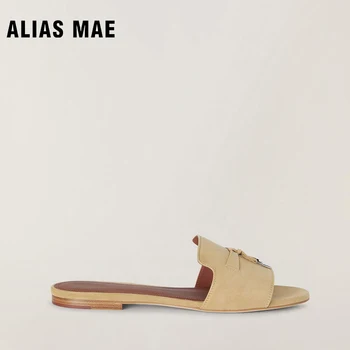 ALİAS MAE Muller 2023 Yeni Saf El Yapımı Deri Lüks Marka Açık Seksi Mizaç kadın ayakkabısı 34-42
