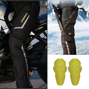 AMU Motosiklet Sürme Yansıtıcı Hızlı Bırakma Pantolon Binici Yarış Anti-fall Sıcak Termal Rüzgar Geçirmez Uzatılmış Silika Jel Pedleri