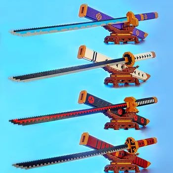 Anime İblis Yamato Kılıç Nichirin Bıçaklar Bıçak Kolları Equipage Aksesuarları Oyun Modeli Oyuncaklar Çocuklar Kitleri Tuğla Yapı Taşı