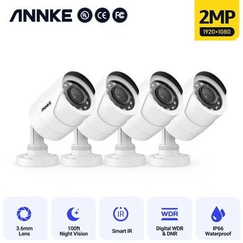 ANNKE Full HD 1080P TVI Güvenlik güvenlik kamerası ile Çalışmak TVI Dvr 24/7 Kayıt Gece Görüş Açık IP66 Su Geçirmez CCTV Kiti