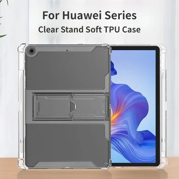 Anti-fall Kılıf İçin Huawei MatePad 11 2021 2023 SE 10.4 2022 T10 T10S Pro 10.8 Temizle Standı Yumuşak TPU Muhafaza Kapağı Kalem Yuvası İle