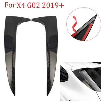 Araba Arka Pencere Yan Spoiler Trim-BMW X4 G02 2019 + Yan Kanat Çatı Çıkartmalar Kapak Karbon Fiber Desen