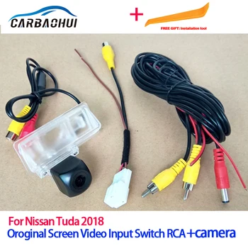Araba Dikiz Kamera Setleri Nissan Tuda İçin 2018 Orijinal Video Girişi Anahtarı Ters Park RCA Adaptör Kablosu RCA Adaptör Kablosu