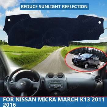 Araba İç Dashboard Kapak Capet Pelerin Nissan Micra Mart için K13 2011-2016 Dashmat Güneşlik koruyucu örtü Dash Mat