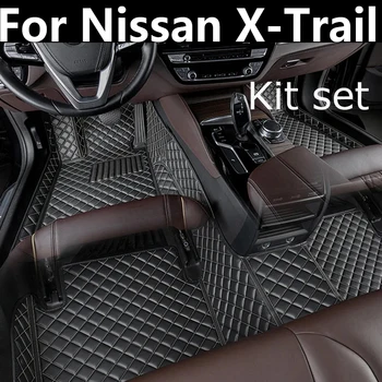 Araba Kat Mat Nissan X-Trail İçin T30 2001 ~ 2007 Anti-kirli Halı Deri Mat Accesorios Para Oto araba paspasları Zemin Araba Aksesuarları