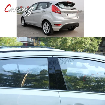 Araba PC Malzeme Pillar Post Kapak kapı pervazı Pencere Kalıplama Etiket Plakası 4 ADET Ford Fiesta 2009 İçin 2010 2011 2012 2013 2014