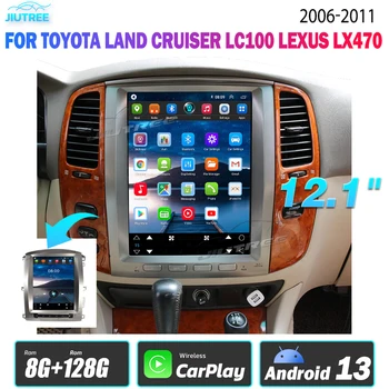 Araba Radyo Android 13 Tesla Ekran Toyota Landcruiser 100 Land cruiser Lexus İçin LX470 Navi GPS Multimedya Oynatıcı Autoradio