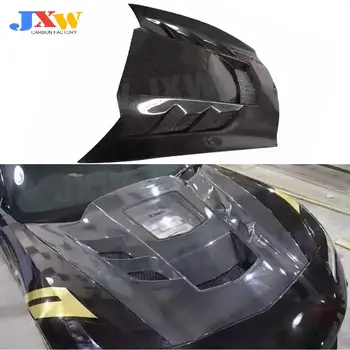 Araba Ön Motor Kaputu Kaputu Kapağı Chevrolet Corvette için C7 2014-2018 Karbon Fiber Motor Kaputu Araba Styling
