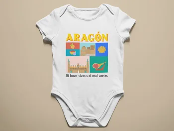 ARAGÓN bebek Gövdesi - %100 pamuklu uzun kollu eya kısa kollu. Zaragoza, Huesca, Teruel-Hatıra Eşyası