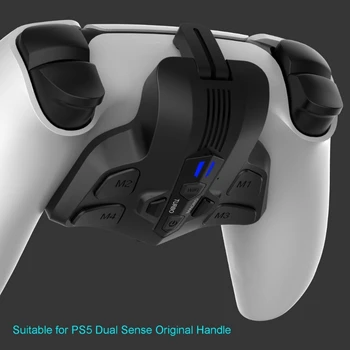 Arka düğmeler ve arka plaka programlanabilir Remap kiti arka kürekler eki PS5Dual Sense denetleyici PC RGB ışık ile
