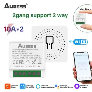 AUBESS 16A Tuya WiFi Mini DIY Akıllı Anahtarı 2 Yollu Kontrol Akıllı Ev Otomasyon Modülü Alexa Google Ev İle Alice Akıllı Yaşam App