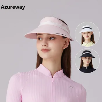 Azureway Yaz Güneşlik Şapkalar Bayan Güneş Koruyucu Nefes Spor Golf Kap Kız UV geçirmez Beyzbol Boş Üstleri Şapka İlmek ile