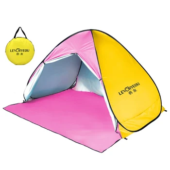 Açık Kamp Çadırı Seyahat Otomatik Pop-up Çadır Anti UV Su Geçirmez plaj çadırı Güneş Gölge Tente Balıkçılık Yürüyüş için LEVORYEOU
