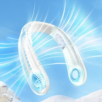 Açık Spor Fan Mini Sessiz Yarı İletken Soğutma Taşınabilir Fan Tembel USB Boyun Bandı Asılı Boyun Fanlar