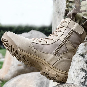 Açık Çöl Tırmanma yürüyüş ayakkabıları Erkekler Kadınlar Alan Ordu Eğitim Taktik Botları Askeri İş Savaş Botları Kış Ayakkabı Adam