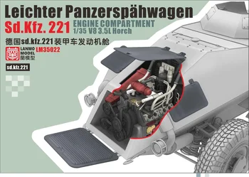 Ağır Hobi LM-35022 1/35 Ölçekli İKİNCİ Dünya Savaşı Leichter Panzerspahwagen sd.kfz.221 MOTOR BÖLMESİ V8 3,5 L Horch