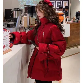 Aşağı Ceket Kadın Kış 2023 Ceketler Parkas Yeni Parlak İpek Mont Süper Sıcak Ücretsiz Kargo Ucuz Toptan Kore Moda